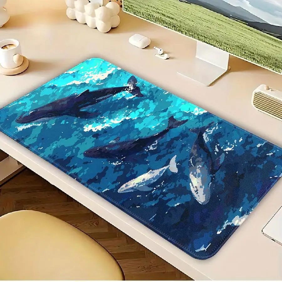 Ocean Blue Anti-Slip Desk and Mouse Pad