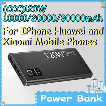 (CCC) Power Bank da 120W 10000/20000/30000mAh per iPhone, Huawei e Xiaomi, Caricabatterie Portatile Approvato per Viaggi in Aereo