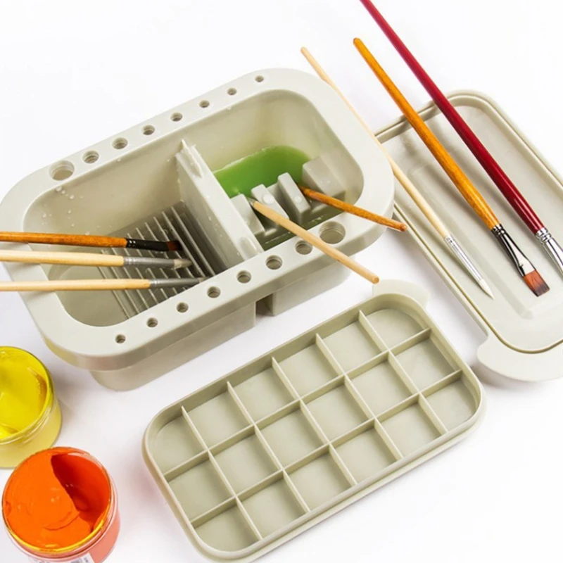 Paint Brush Cleaner Kit Brush Palette Paint Organizers And Storage Box for Acrylic Watercolor Multi-purpose paint organizer paintbrush cleaner
