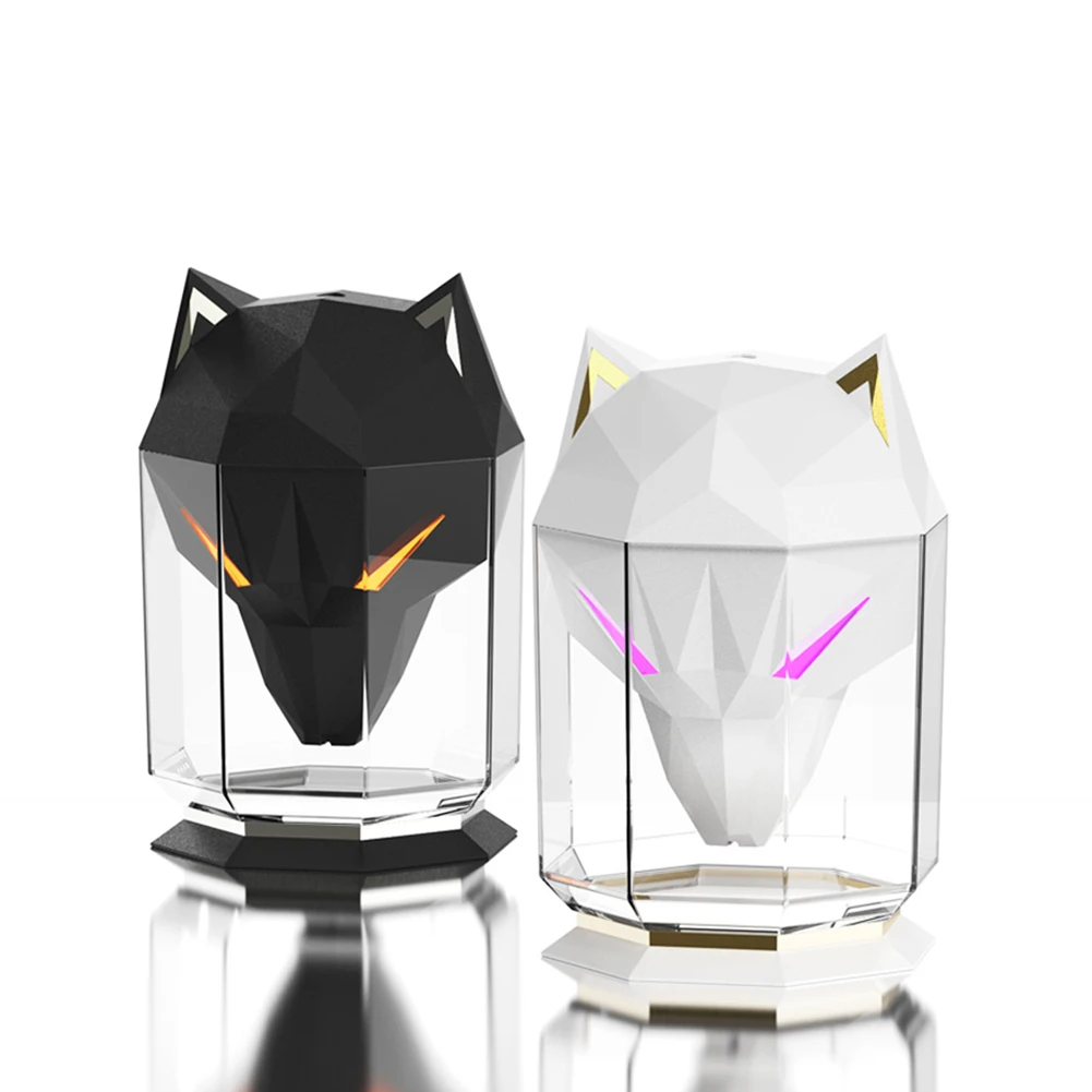 Desktop War Wolf Air Humidifier Household Cool Mist Humidifier Large Capacity with LED Light USB Rechargeable for Home Bedroom