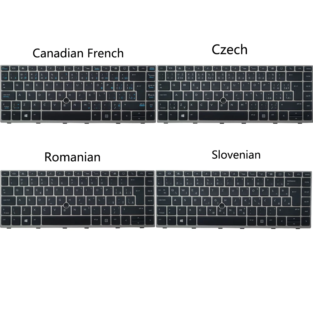 Retroiluminado cf cz ro sv Teclado para hp Elitebook 840 g5 846 g5 745 Canadense Francês Checo Romeno Esloveno com Luz de Fundo Novo