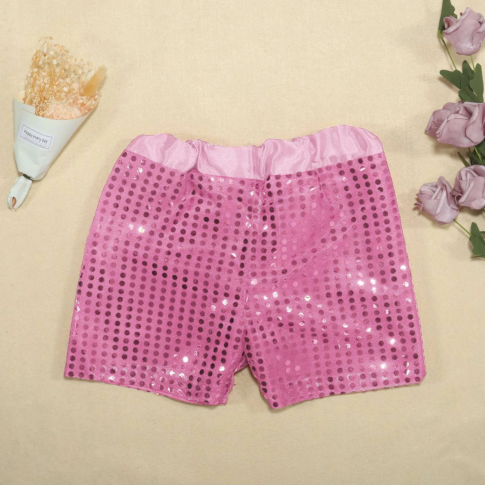 Pantaloncini Bambina Con Paillettes E Fiocco - Short Glitterati Per Feste - Foto 6