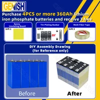 Grade A 10000 Cycles 360Ah LiFePO4 Batterie nouvelle 3.2V Batterie Rechargeable bricolage 12V 24V 48V pour RV EV Camping cellules solaires Stock ue 3