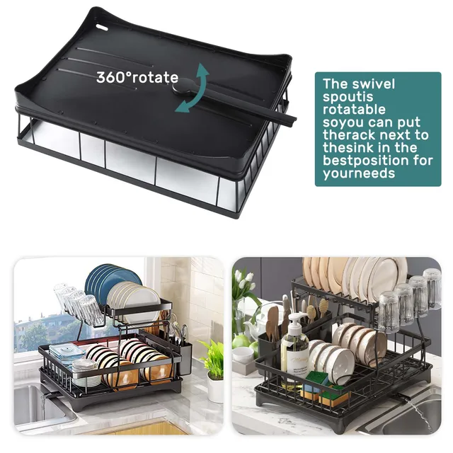 Large 2-Tier Dish Rack 6