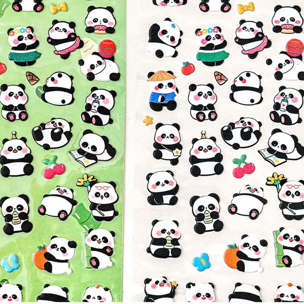 

Decorative Panda PVC Sticker Handmade Sticker Cartoon Waterproof Foam Stickers Cute DIY Panda Bubble Sticker Stationery