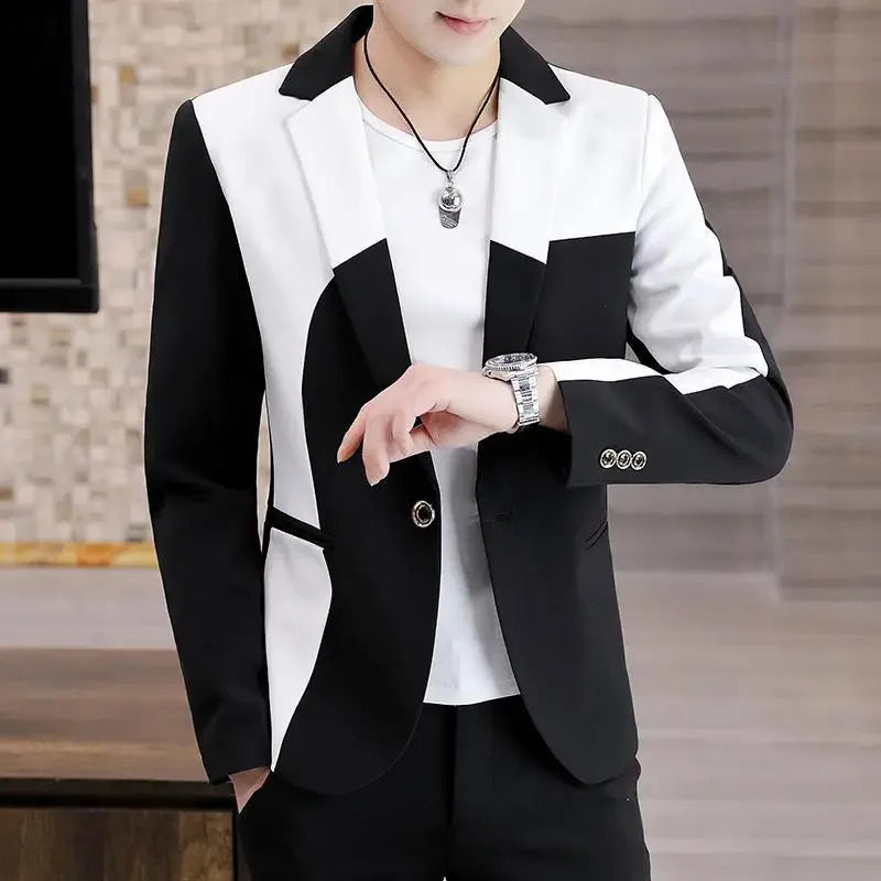 Thin Male Blazer Coat Short Cropped Men's Suit Jackets Slim Fit Single Breasted Luxury Designer High Quality Summer Casual 2025 - 3