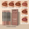 Rozza 6pcs Lip Liner Set,Velvet Matte Long-Lasting Waterproof Super Soft Blendable Texture Matte Soft Lip Liner 2