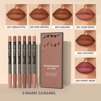 Rozza 6pcs Lip Liner Set,Velvet Matte Long-Lasting Waterproof Super Soft Blendable Texture Matte Soft Lip Liner 2