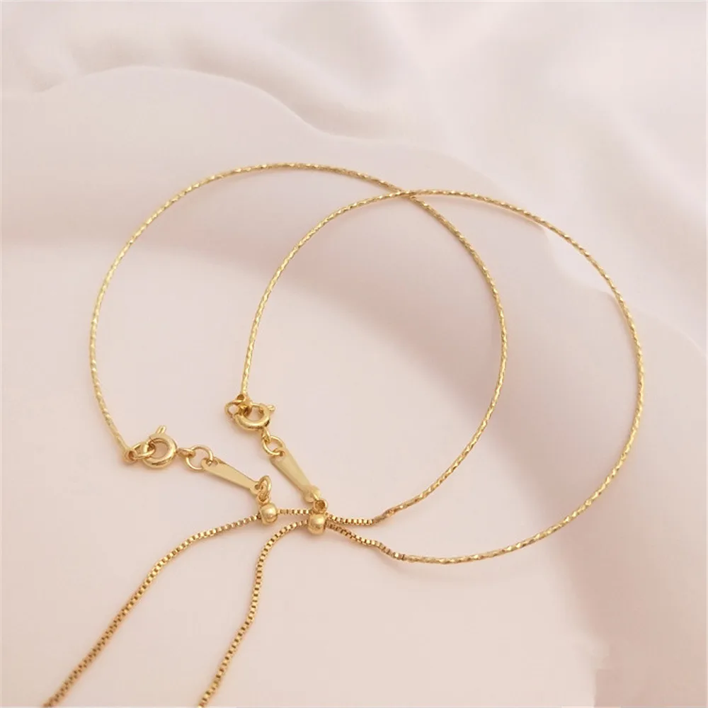 14K Gold-coated Beaded Universal Bracelet Pin-type Adjustable Telescopic Diy Memory Rebound Bracelet Ring B729 vash gold тряпки многоразовые в рулоне universal 25