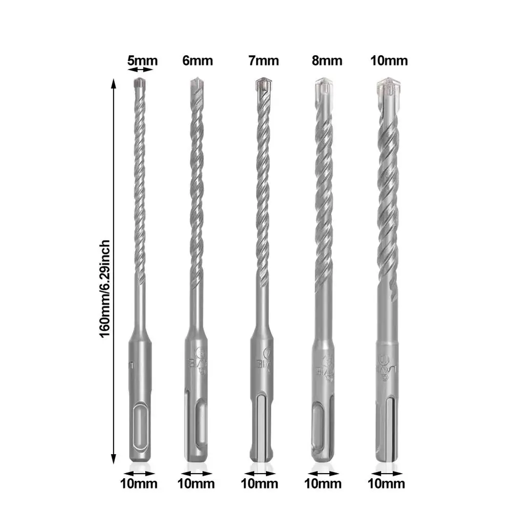 Concrete Drill Bit Set SDS Plus 4 Cutters Cross Tips