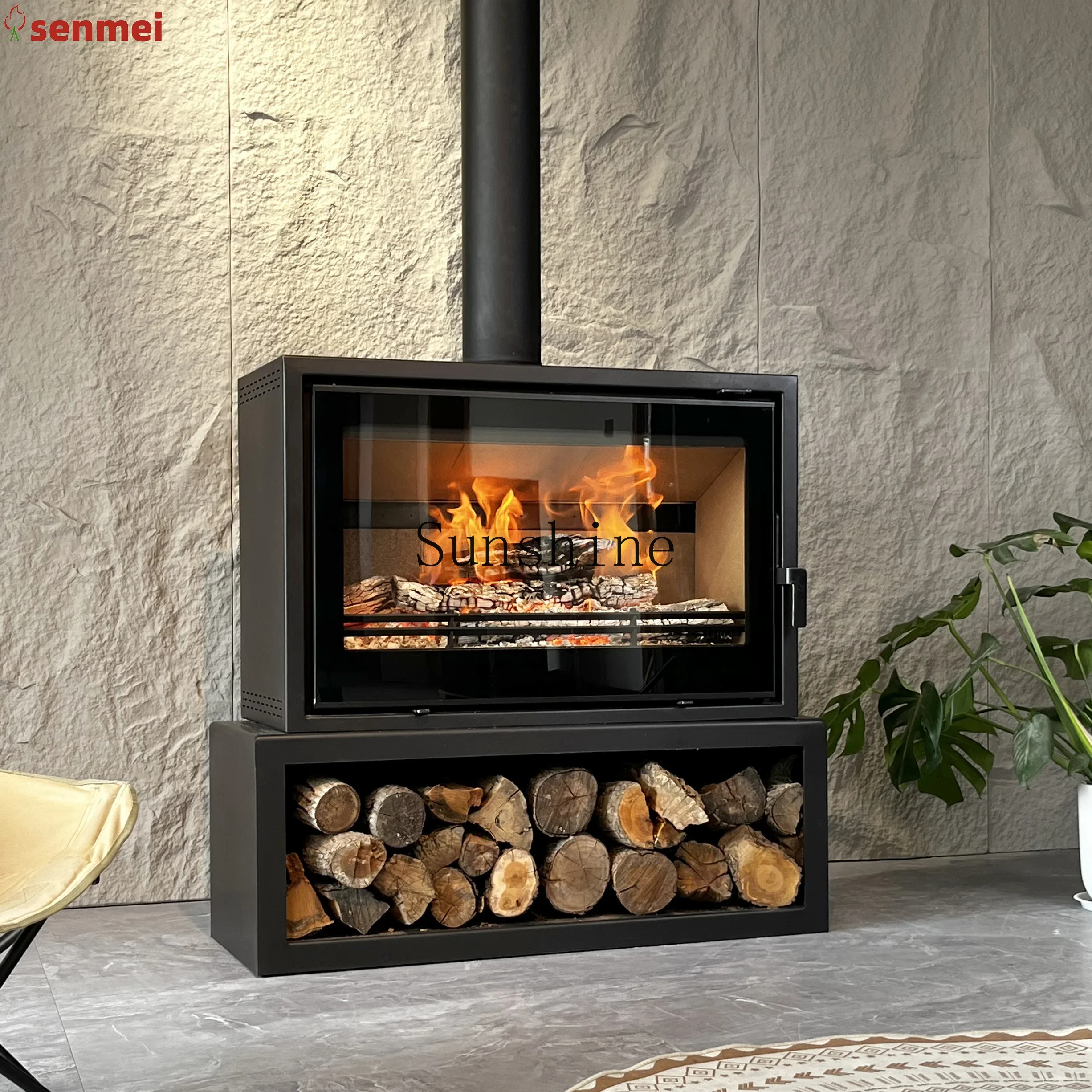 European cast iron fireplace wood fire heating stove B & B villa IMX2D2