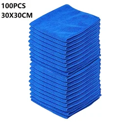 Premium Microfiber Towels for Versatile Cleaning and Polishing (30x30cm 100PCS blue)