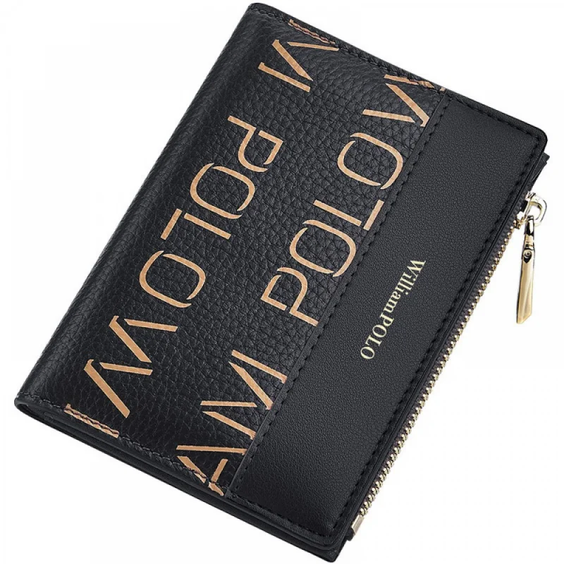 

Emperor Paul Wallet Women's Anti-Theft Swiping Short Genuine Leather Fashion Multi-Functional Driving License Card Holder Coin P