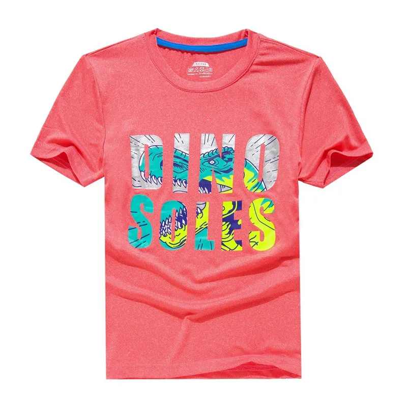 Children Summer Clothing Letters Pattern Boys Girls Short Sleeve Quick Drying T-shirt for Kids Outwear Sports Running Top-tee