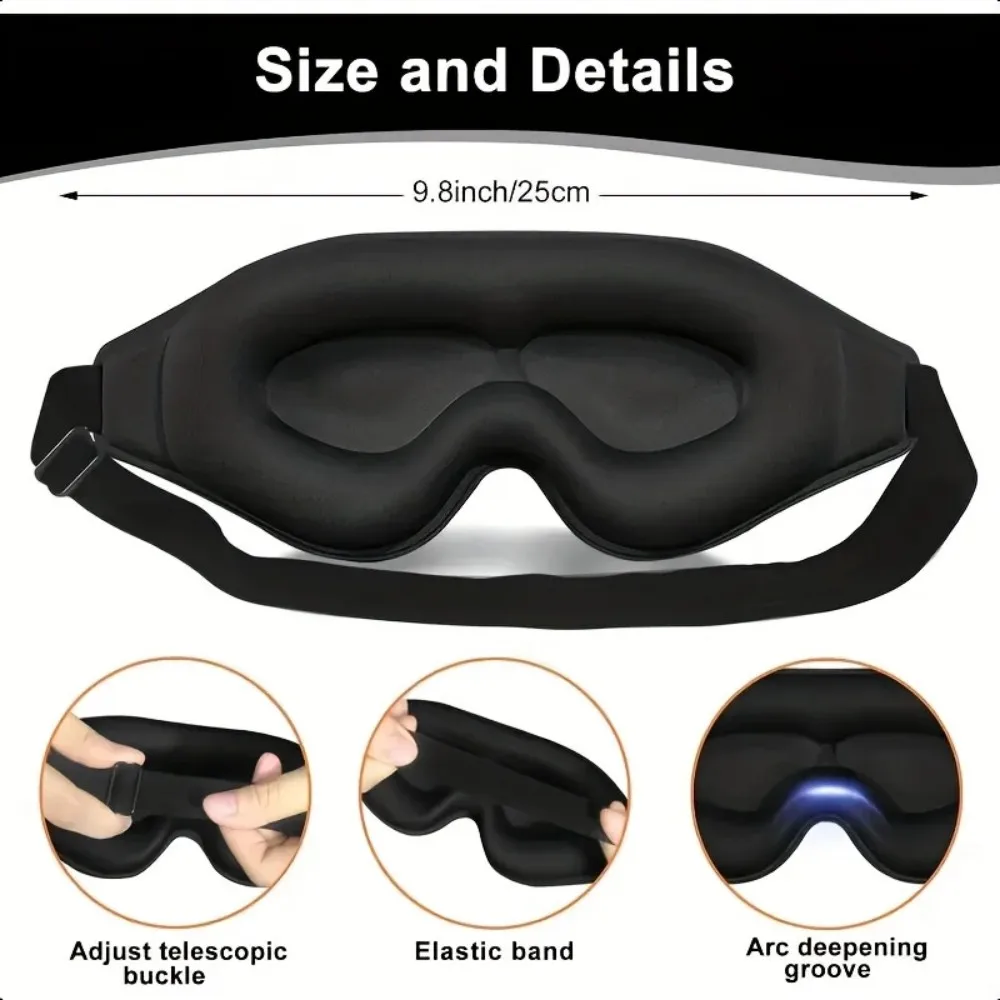 Ultra-Comfort 3D Sleep Mask with Breathable Design and Adjustable Fit