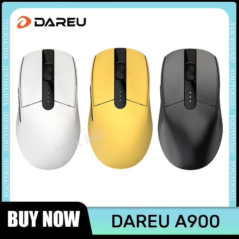 

Dareu A900 Wireless Gamer Mouse 2 Mode 2.4g Wireless Mouse Lightweight Paw3370 19000dpi Fast Charge Office Esports Gaming Mouses