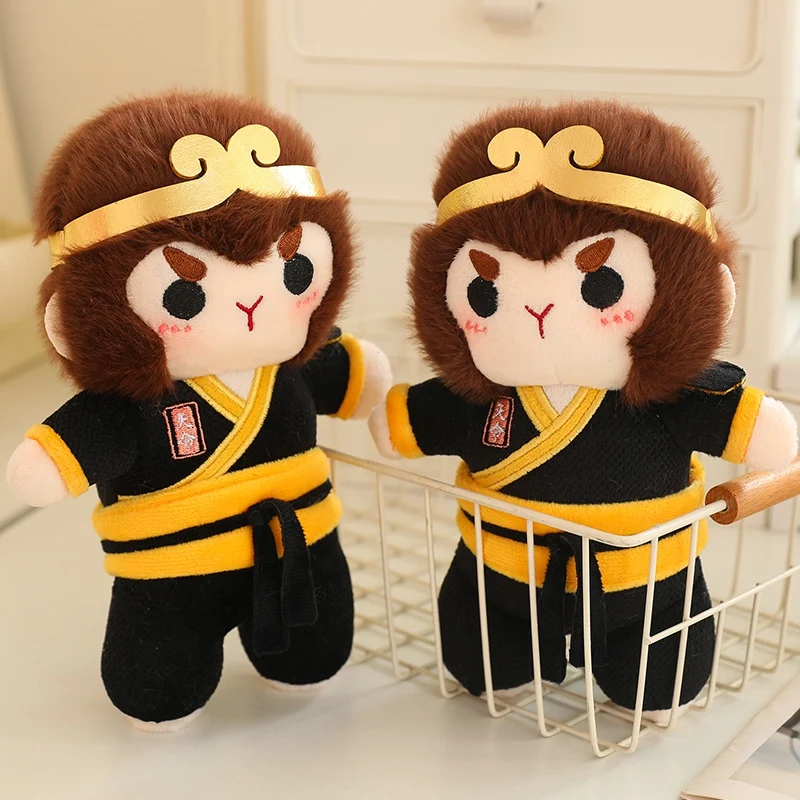 YGCHEN Affenkönig Plüschtier – 25 Cm, Schwarz, Weich – Inspiriert Von Wukong-Spielfigur
