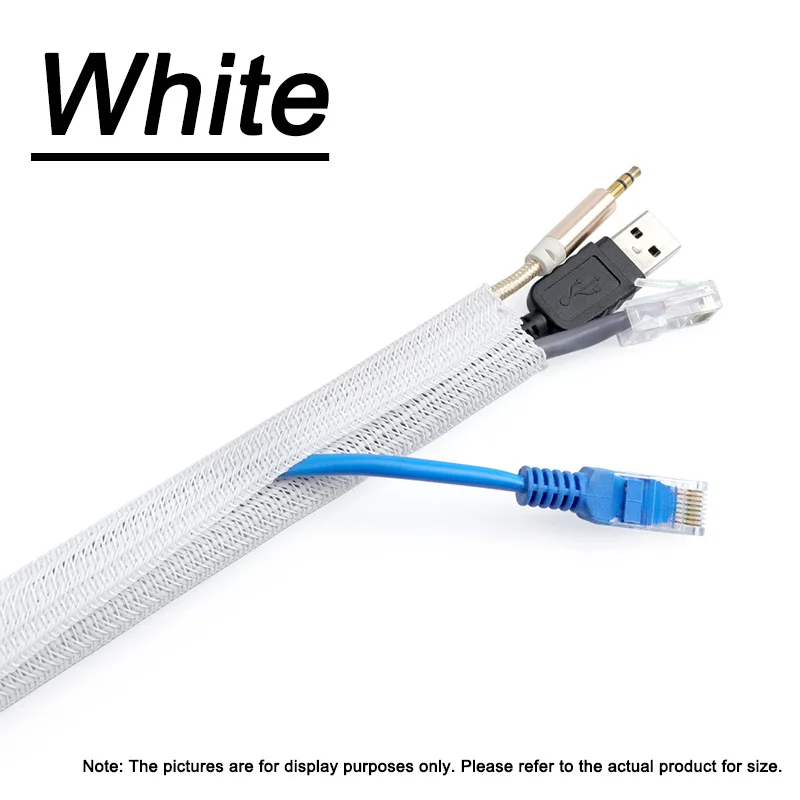 PET Braided Self-Closing Cable Sleeve - High-Protection, Wear-Resistant Insulated Wire Organizer