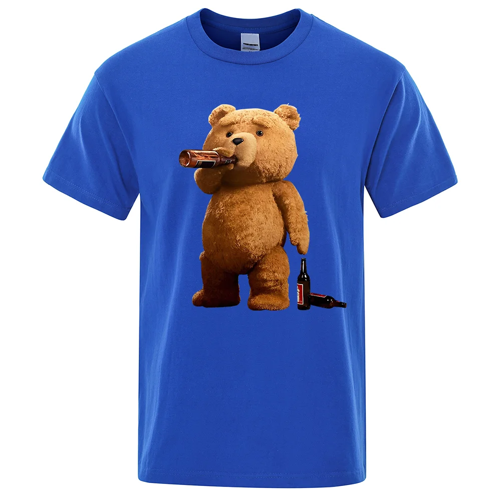 Charming Bear Beer Poster Graphic T-Shirt - Men's Casual Oversized Streetwear Tee