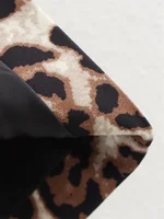 Zevity Women Euro Style V Neck Leopard Print Breasted Short Vest Jacket Ladies Retro Cardigan Slim WaistCoat Tops CT6198 - Image 5