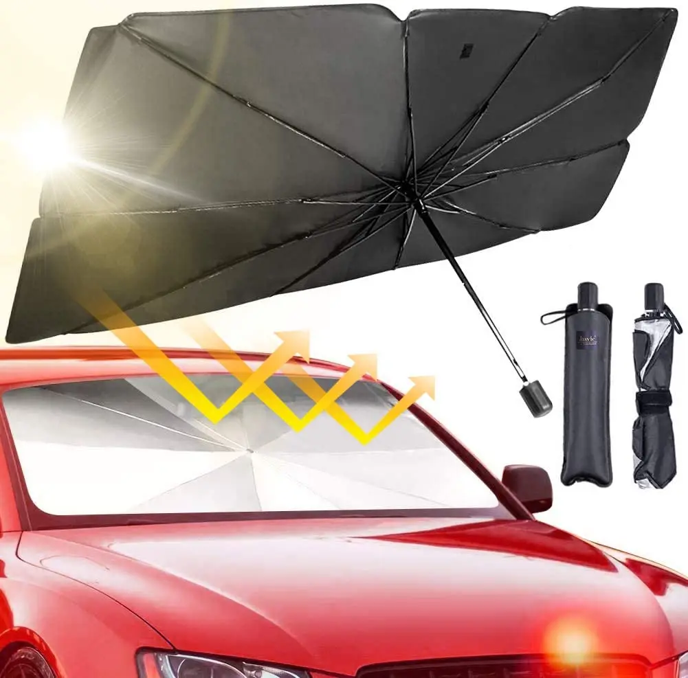 Car Windshield Sunshade Umbrella Auto Sun Visor Silver Anti UV Folding Car Umbrella Foldable SunShade