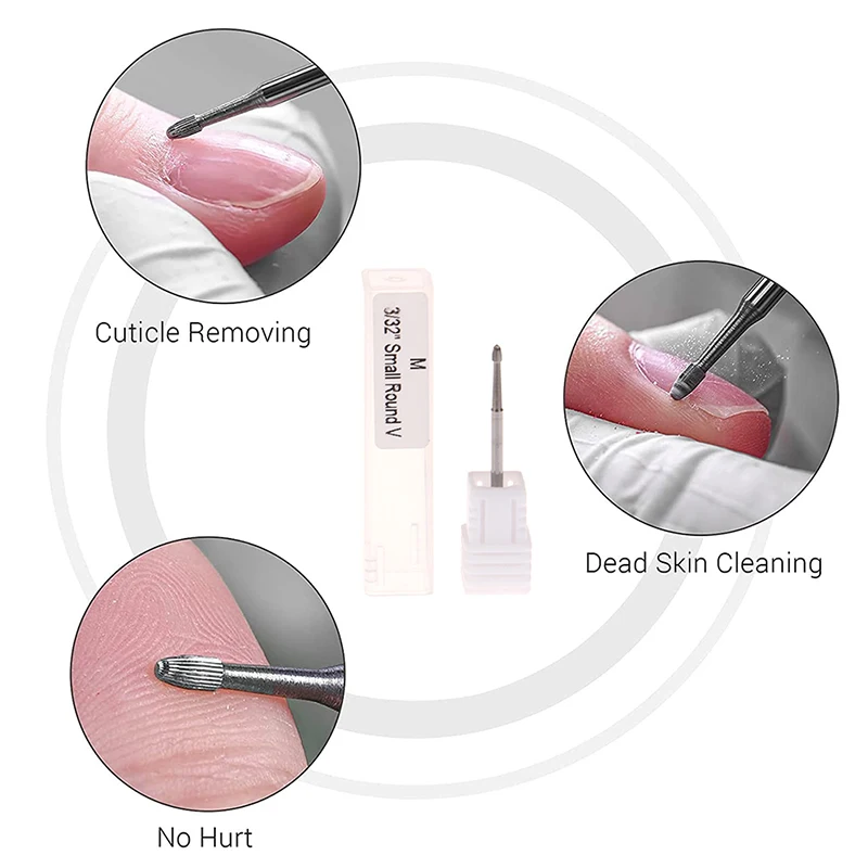 안전 네일 드릴 비트, 큐티클 리무버, 전기 네일 파일 기계용, 텅스텐 카바이드 드릴 비트, 3/32 인치