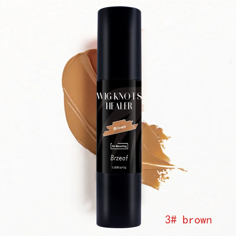 Human hair Lace Wig Lace Dyeing Stick with Brush 10G Waterproof Portable Lace Knot Concealer Dark Brown Lace Tint adhesives 6