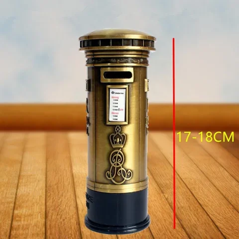 

Vintage London British Red Bronze Mailbox Money Piggy Bank Saving Box For Coin Travel Souvenir Home Decor Gift Craft 18CM Jar