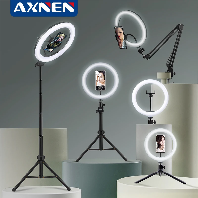 Led Selfie Ring Light com Suporte Móvel Aro de Lâmpada Suporte para Tripé Ringlight para Transmissão de Vídeo ao Vivo Fotografia