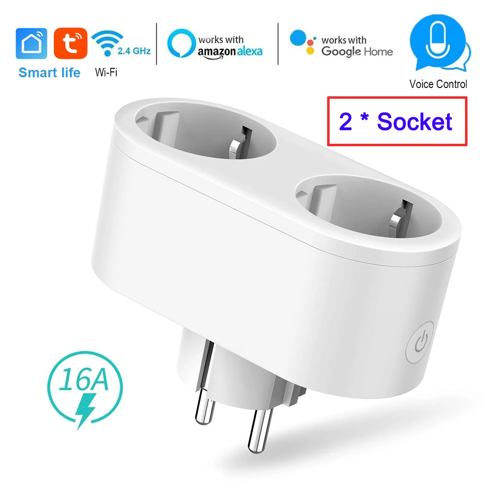 WiFi Smart Plug Tuya Smart Home presa elettrica presa di corrente con 2 telecomando USB trame Smart Life App Alexa Google  44