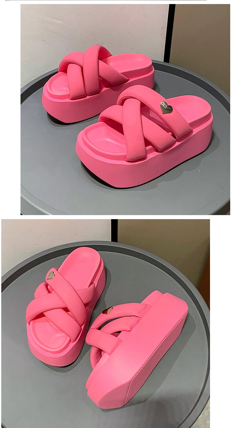 Sandalias gruesas para mujer con cuña de 8 cm de grosor - True Deals Club