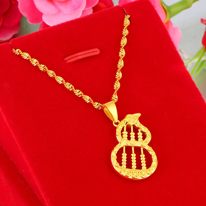 

Pure gold gold gourd pendant female Thailand gold necklace pendant jewelry live broadcast on behalf of a generation.