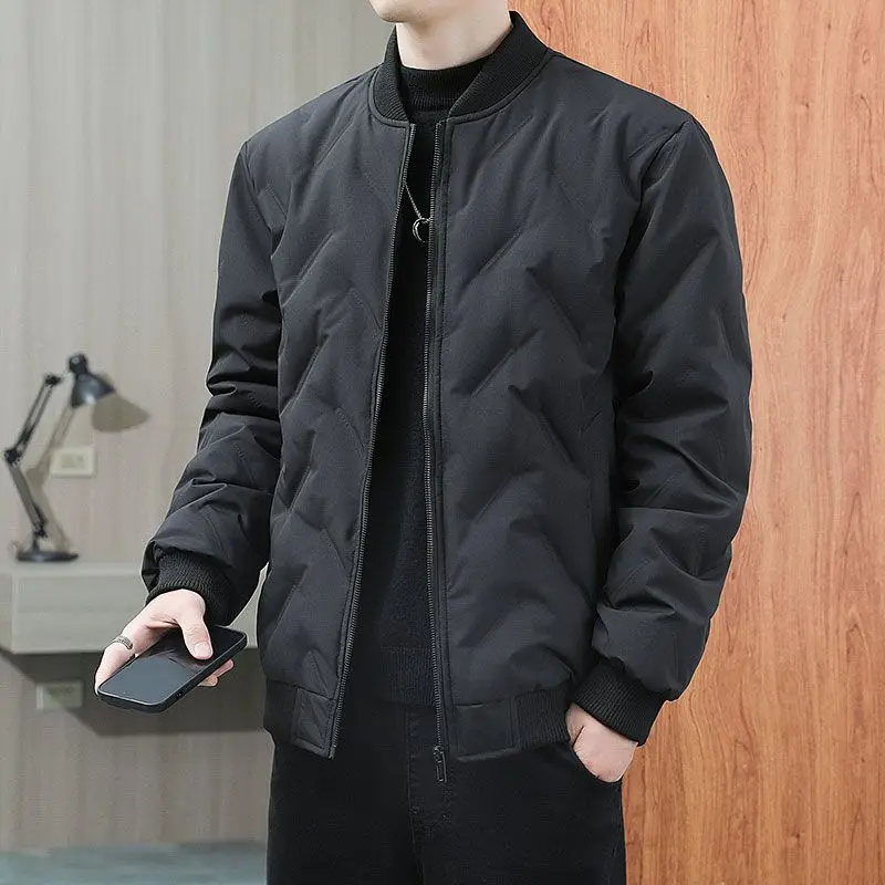 Winter KPOP Fashion Style Harajuku Slim Fit Tops Loose Casual All Match Padded Plush Solid Pockets Zipper Long Sleeve Outerwear