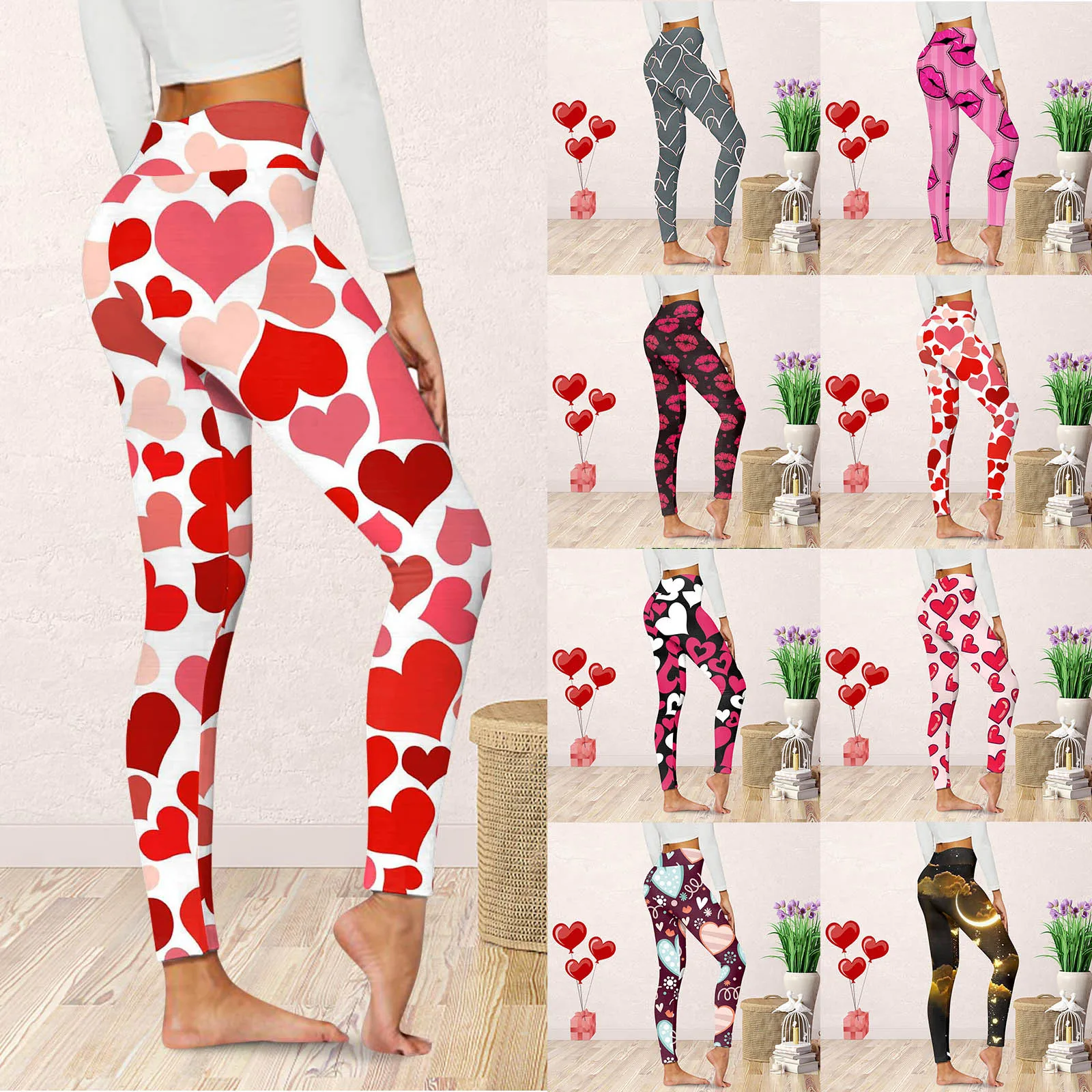 Women Yoga Leggings Valentine Day Printing Casual Comfortable Home Leggings  Soft Shorts Womens Winter Pants Casual - AliExpress