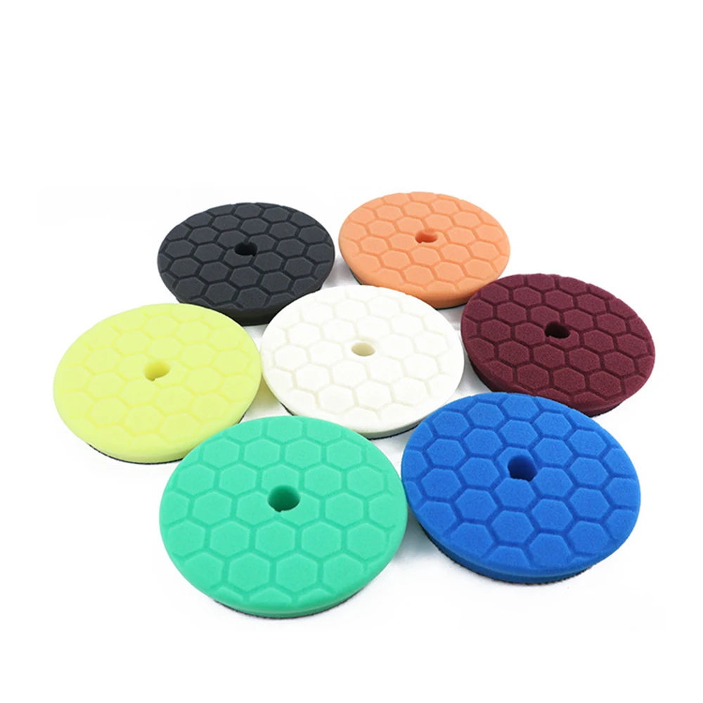 

3/5/6Inch Car Polishing Pad Set Buffing Waxing Polishing Sponge Pads Self-Adhesive Foam Polishing Tools For DA/RO Polisher 5PCS