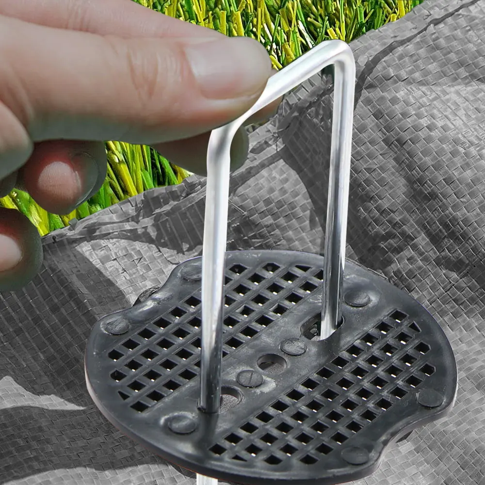 Galvanized Landscape Staples U shaped Anti-Rust Garden Stakes and Gasket for Drip Hose Yard Lawn Turf Tents Fences Ground Nail