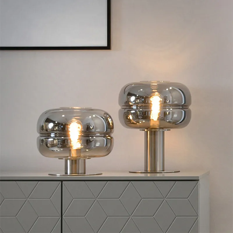 

Free Shipping 2022 New Ins Popular Smoke Grey Small Reading Room Apartment House Bedroom Living Room Decoration Table Lamp
