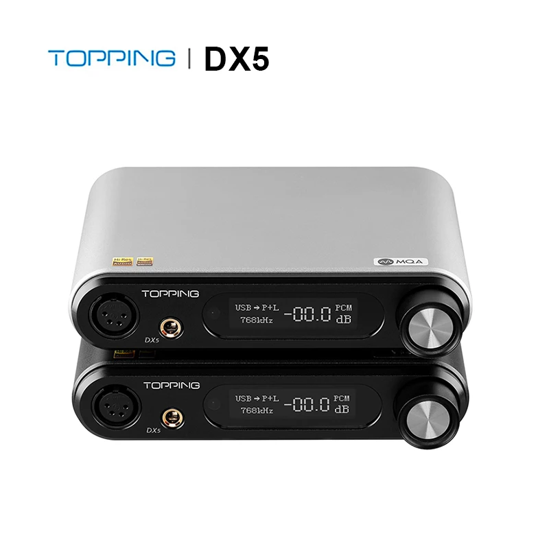 Topping Dx5 Es9068As * 2 Audio Dac Bluetooth Ldac Dsd512 768Khz 32Bit Mqa Dac Amp Xmos Xu216 Nfca Amplificatore Per Cuffie 1800Mw * 2