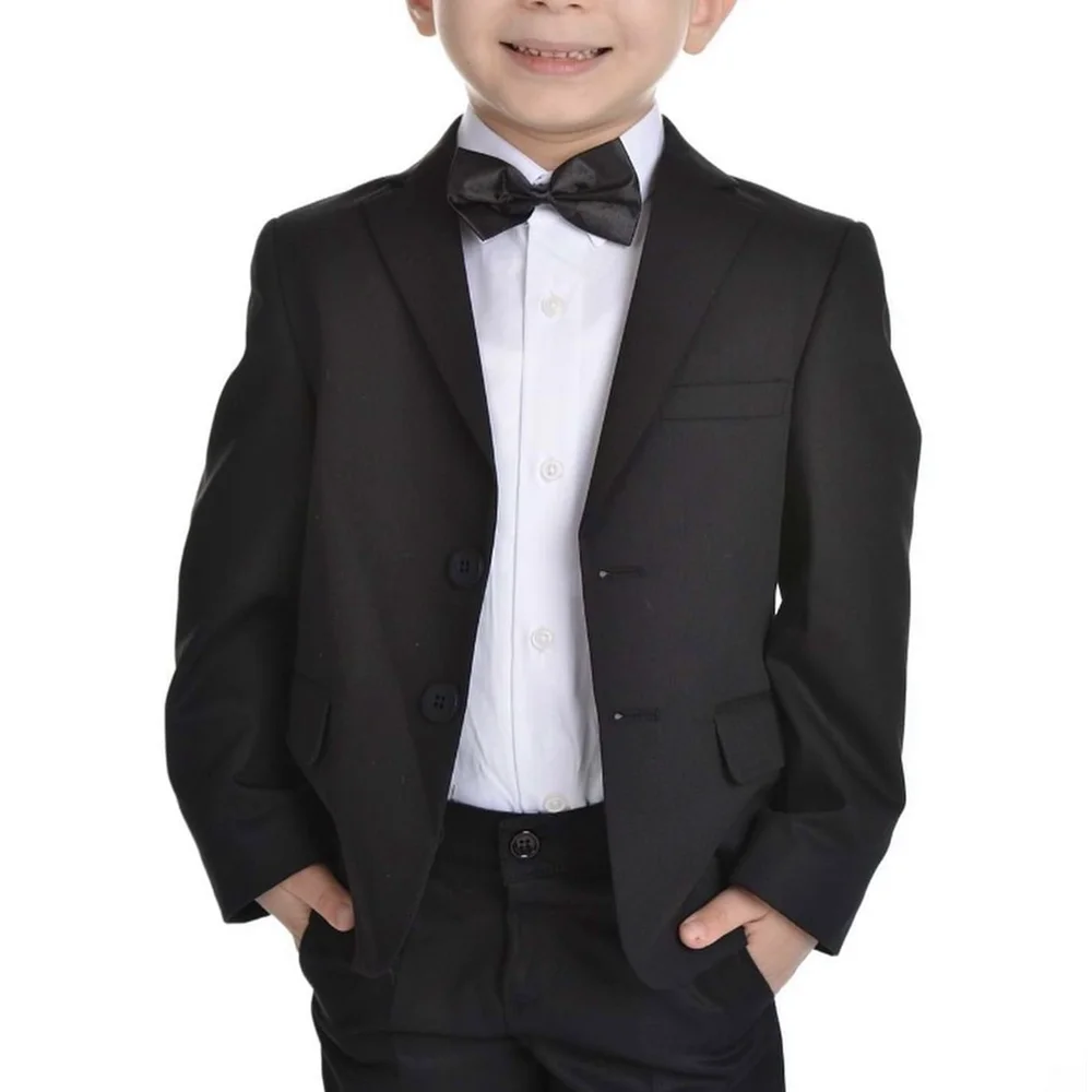 

Boys Suit Slim Fit 2 Piece Black Single Breasetd Blazer With Pants Children's Formal Clothing Elegant Party Dress For Wedding