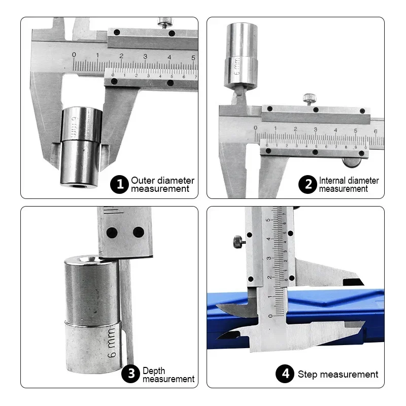Vernier Caliper Professional Industrial Vernier Caliper Carbon Steel Precision Measurement Four Use Precision Metric Measuring Tool
