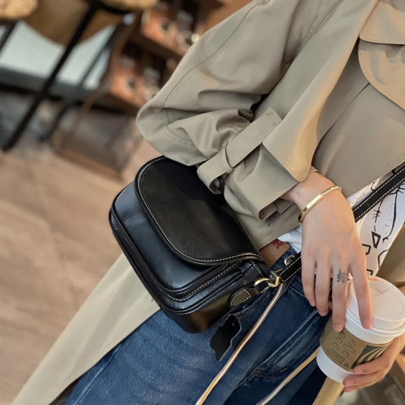 Women\'s Cow Leather Bag Cross-body Bag Ladies High Quality Phone Bag Versatile Genuine Leather Shoulder Purse Casual Handbags