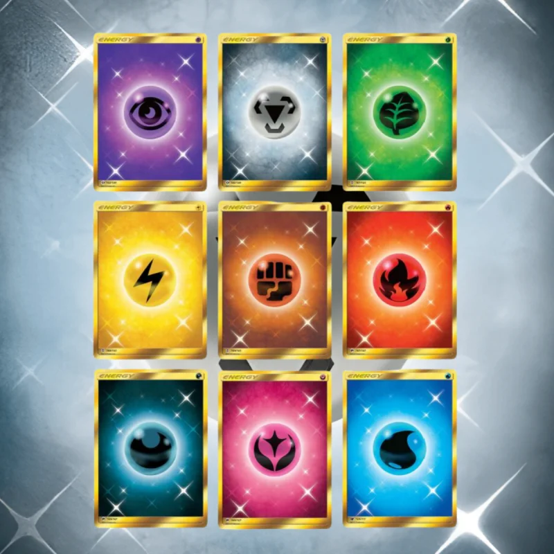 

Pokemon Gold Energy Card PTCG Grass Fire Water Lightning Psychic Fighting Darkness Metal Fairy Self Made Collection DIY Card Toy