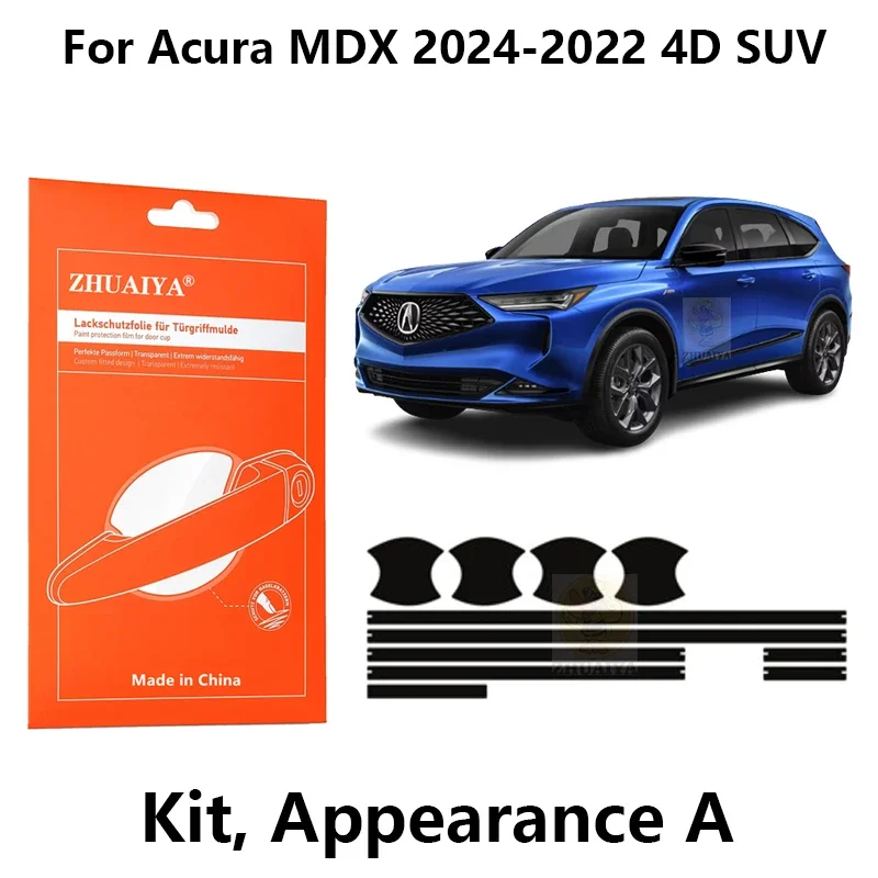 

Защита для края двери ZHUAIYA, защитная пленка на дверную ручку, ТПУ PPF для Acura MDX 2024-2010 4D SUV, автомобильные аксессуары