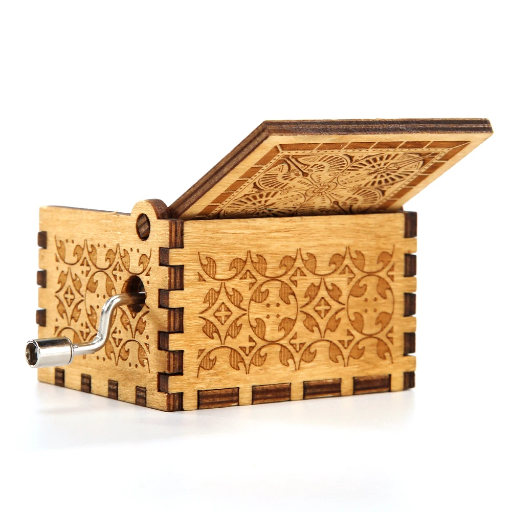 Hand Cranked Music Box Wooden Melody Box Kids Gifts