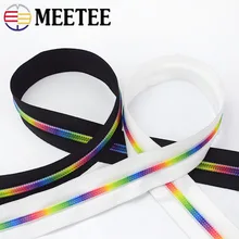 Meetee 2M/5M/10M 5# Black White Nylon Zipper Code Loading Sewing Zipper DIY Bag Clothes Zips Repair Accessories