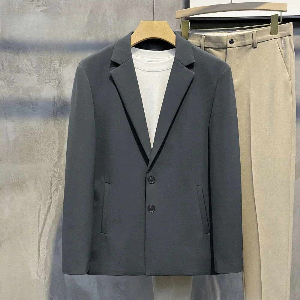 thumbnail image 1 of Abrigos Chaquetas para Hombre Chaquetas Cortas de Vestir Trajes y Blazers Cortos para Hombre Ropa de Negocios Gris de Alta Calidad Ropa de Estilo Coreano, 1 of 5