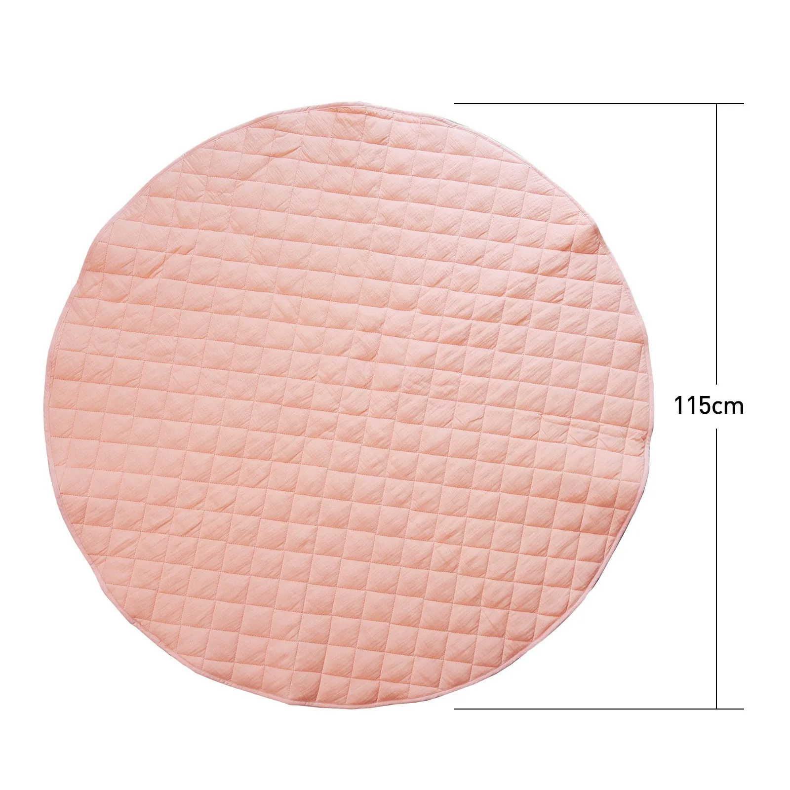 Solid color diamond lattice soft round mat multi-purpose cotton pure color simple soft comfortable blanket for children