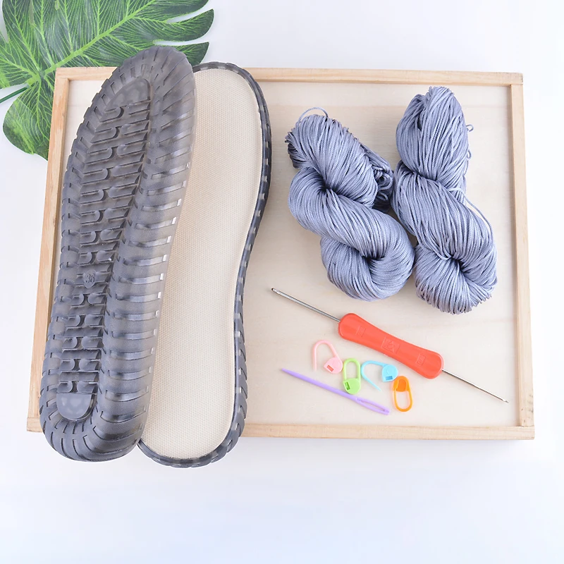 Summer Cool DIY Hook Soles Hook Line Anti-kick Soft Bottom Soles + Hollow Line Slippers Sandals DIY Hand-woven Shoes Material