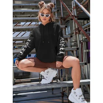 2025 هوديي نسائي مطبوع عليه أجنحة الملاك؛ هوديي مريح كاجوال عصري؛ ملابس كلاسيكية فضفاضة ذات الطراز الأساسي 5