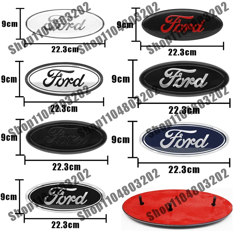 22.3cm*9CM 자동차 전면 후드 보닛 배지 그릴 엠블럼 리어 트렁크 스티커 (포드 F350 F150 F250 F450 에지 익스플로러 액세서리용)